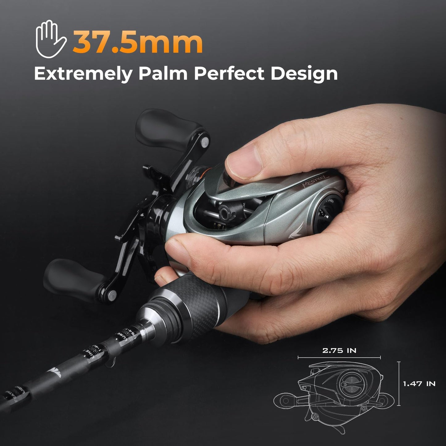 KastKing Kestrel Baitcasting Fishing Reel 8.4:1,Left Handed