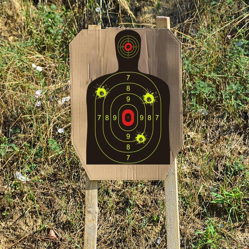 18x12 Inch Shooting Targets - Adhesive Splatter Reactive Paper - Visual Feedback for Gun, Rifle, BB Gun, Recurve Bow, Slingshot - Outdoor Sports, Gun Enthusiasts (10)