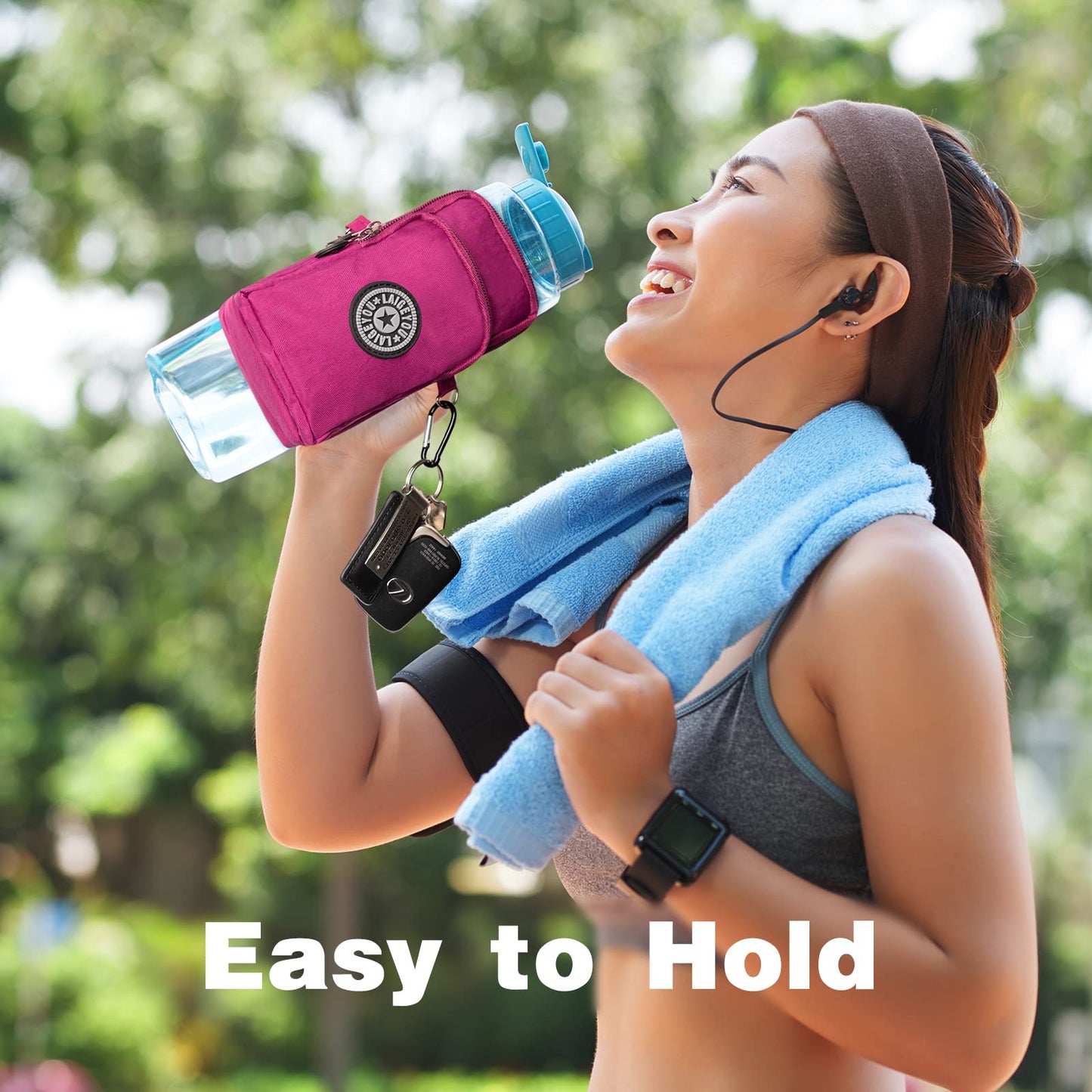 Adjustable Water Bottle Pouch with Phone Holder and Key Holder - All-in-One Gym Accessory for Convenient Storage of Your Essentials