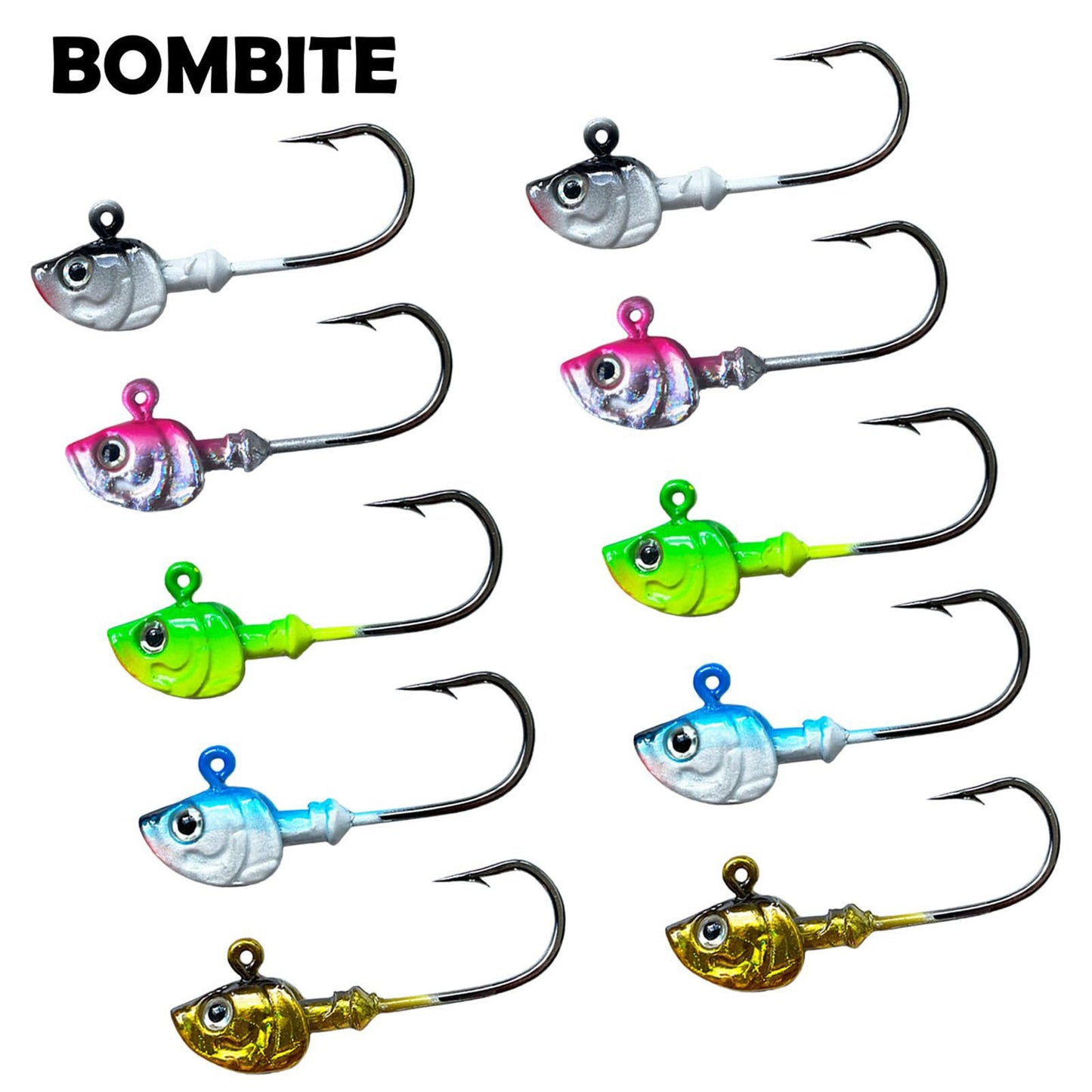 Bombite Swimbait Jig Heads,10packs Fishing Jig Heads Saltwater Hooks Swimbait Jig Head Minnow Fishing Jigs Heads for Bass Fishing 3/8 oz 1/2 oz 1.0oz