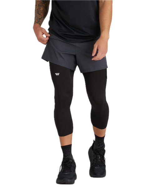 WOLACO Fulton 3/4 Compression Pant Athletic Baselayer Running Tights for Men, Black, Medium