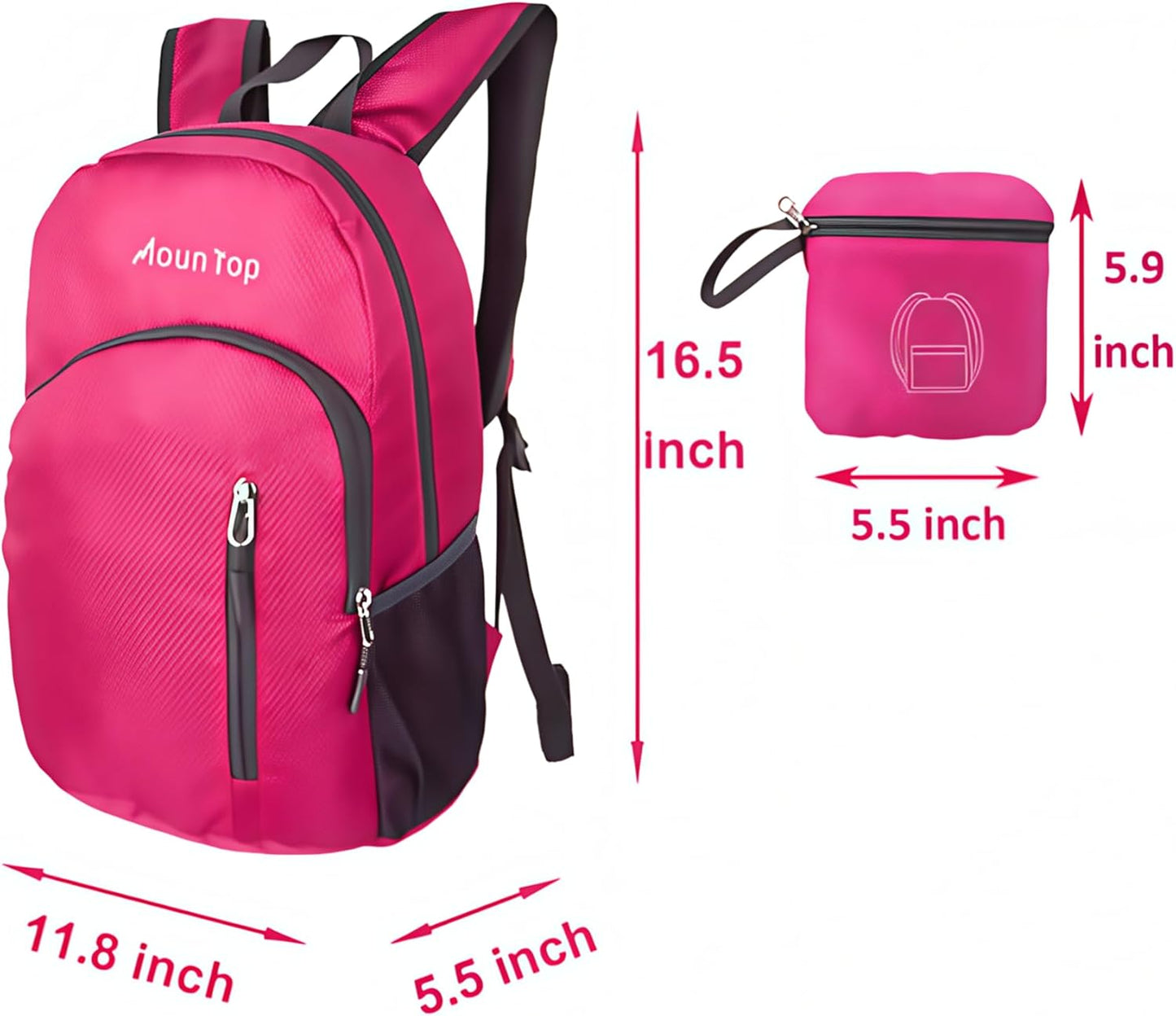 MounTop Outdoor Lightweight Foldable Water Resistant Backpack for Travel Hiking Riding
