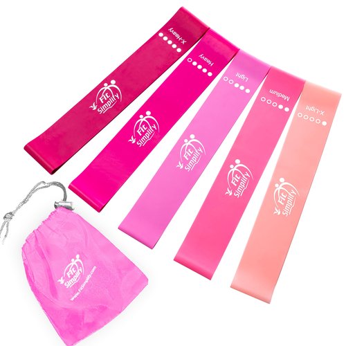 Fit Simplify Resistance Loop Exercise Bands and Fabric Resistance Hip Bands