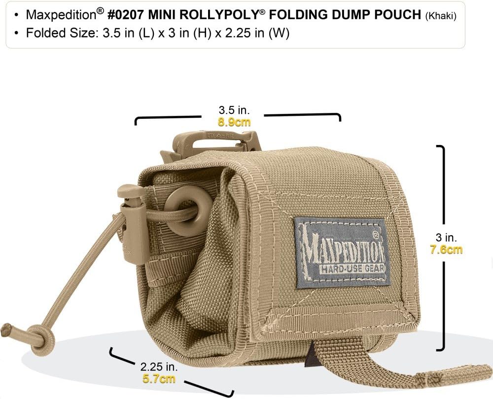 Maxpedition Rollypoly Folding Dump Pouch (Od Green) 6x3x8"