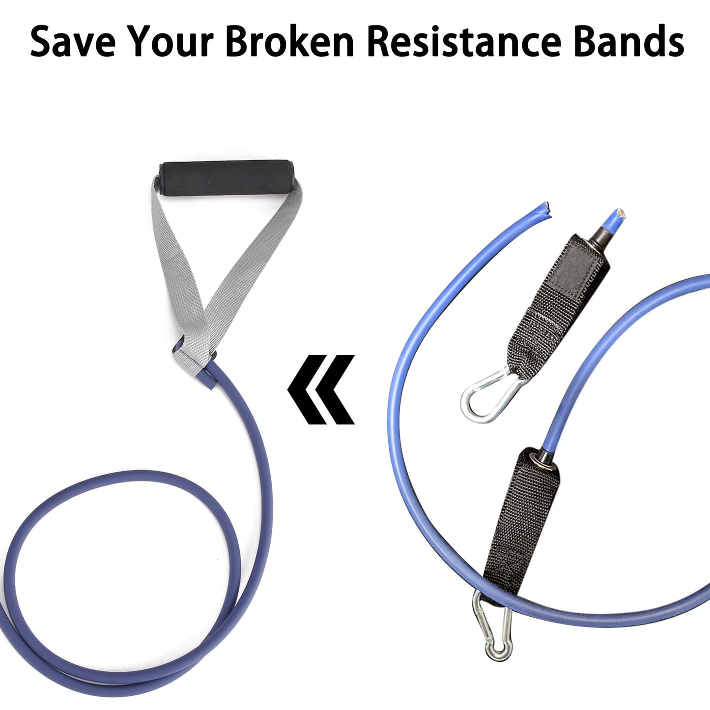 Hshbxd Resistance Band Handles & Accessories Kit for Elastic Bands & Tubes, Modern Silver and Black Nylon Exercise Strap Accessories