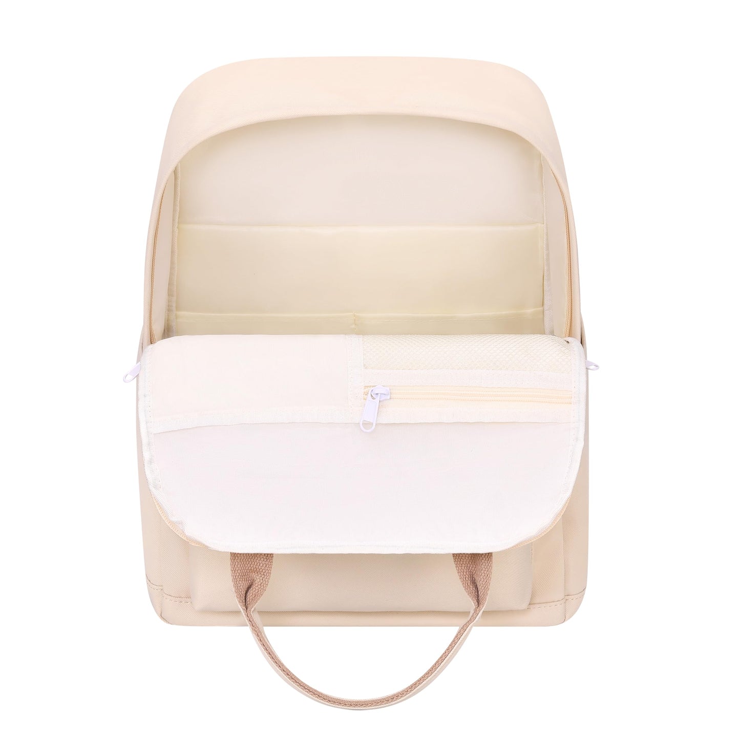 FABLUNE Backpack Casual Cute Lightweight Daypack Water Resistant College Kawaii Backpack for Teen Girls(BP23ST1-white)