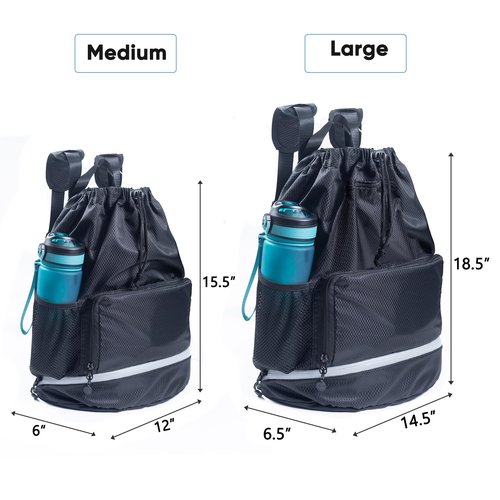 Swim Beach Gym Backpack - Drawstring with Shoes Compartment and Waterproof Pocket for Gym Accessories, Swim Essentials - Kids Mens Beach Workout Bag