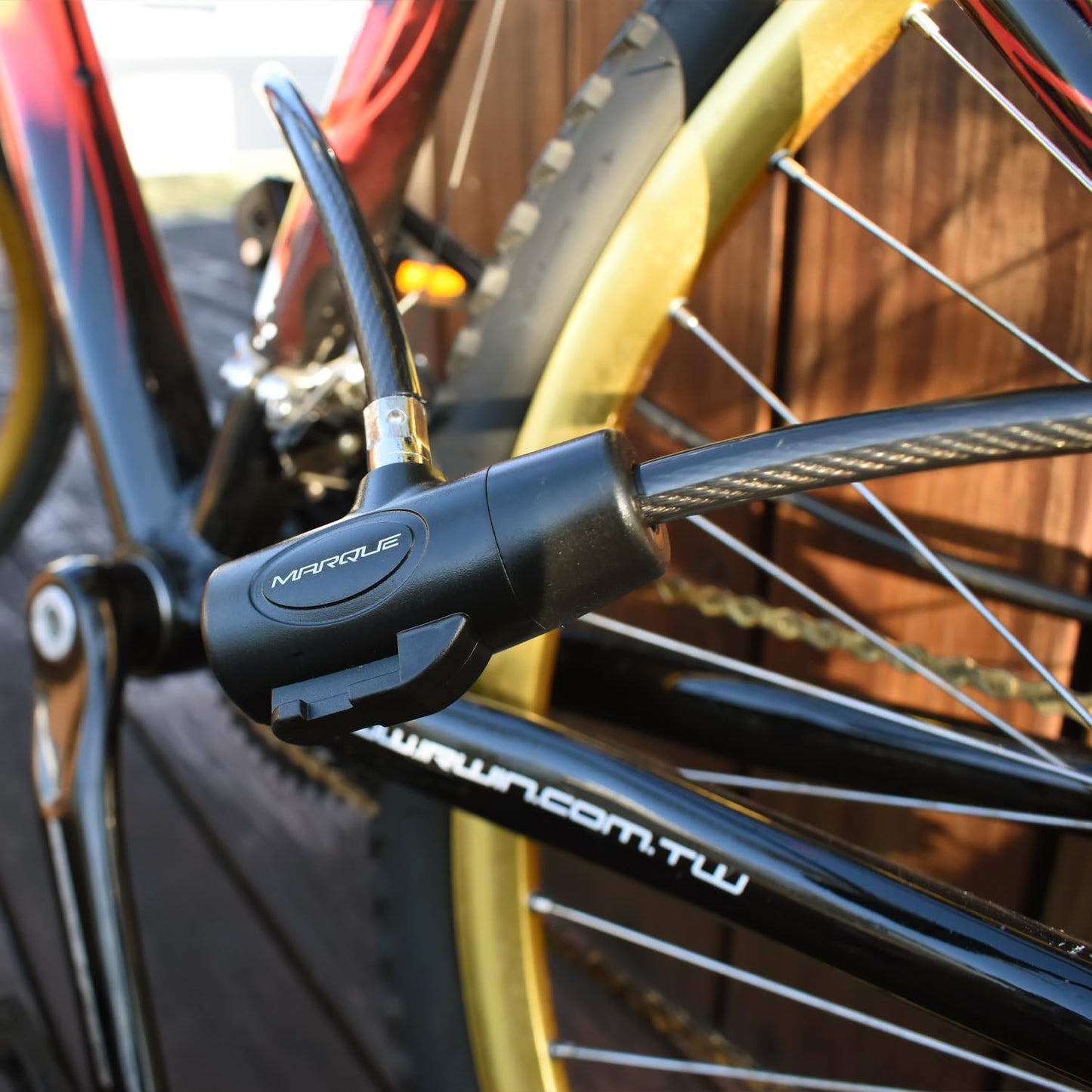 MARQUE Bike Lock with Key – 4FT 3/8” Straight Cable Locks with Keys, Anti-Theft Security Cable for Bicycles, Scooters, Kayaks, Paddle Boards, Gates