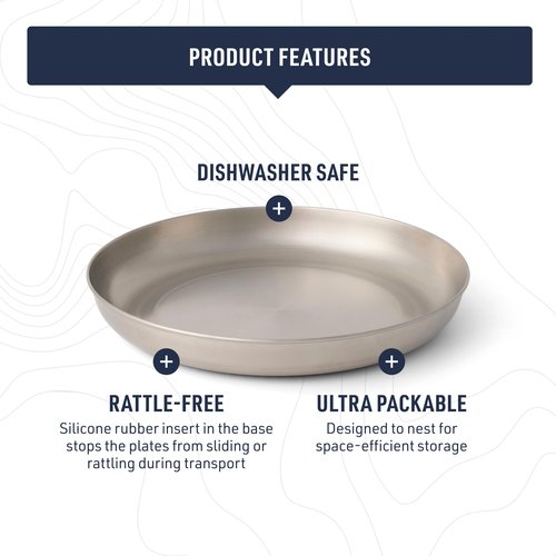 Sea to Summit Detour Stainless Steel Camp Plate, Moonstruck Grey