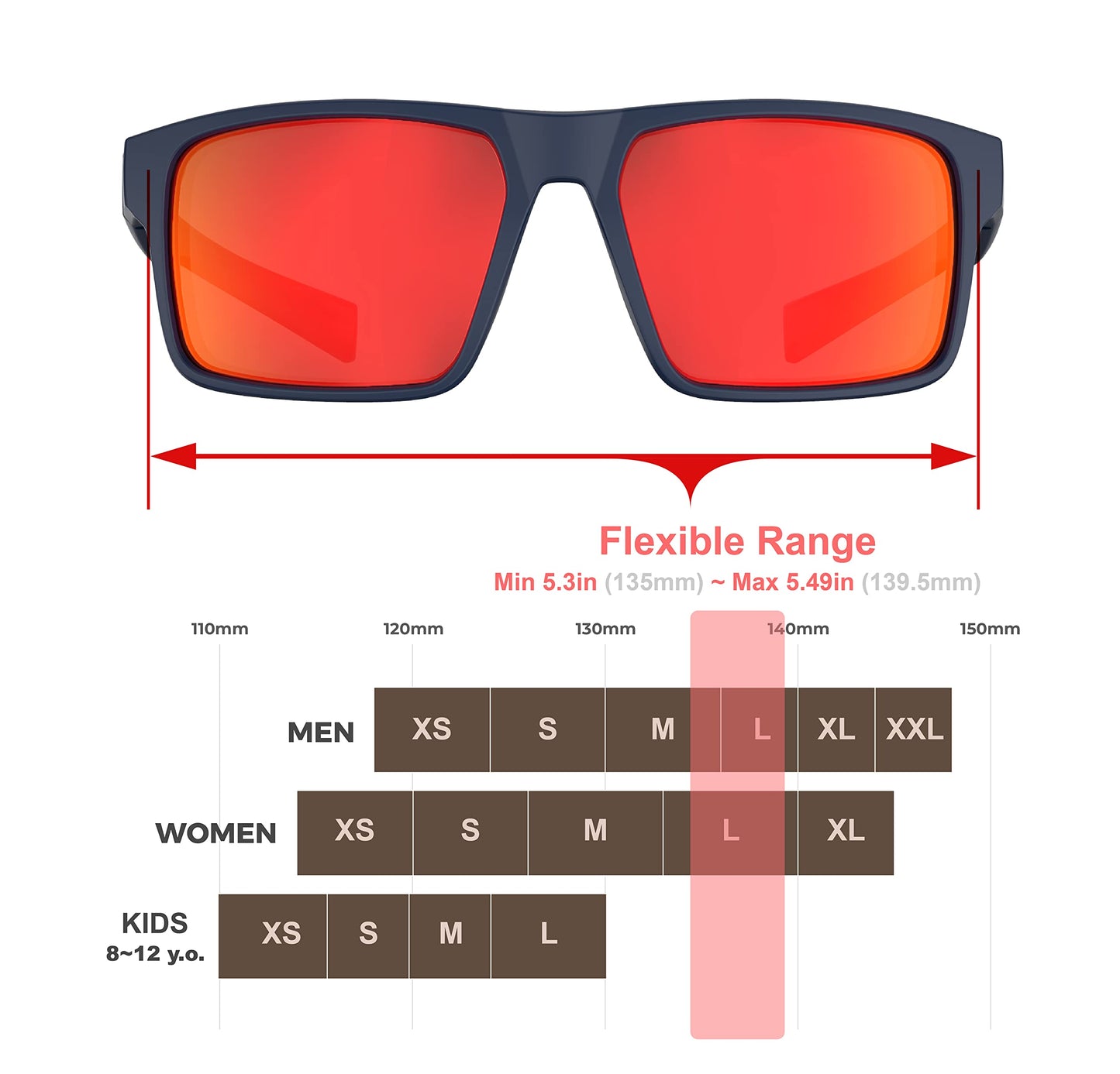 QOOL TIMES Living out your F1A Square Polarized Red Sunglasses Men Women Fishing Running Driving