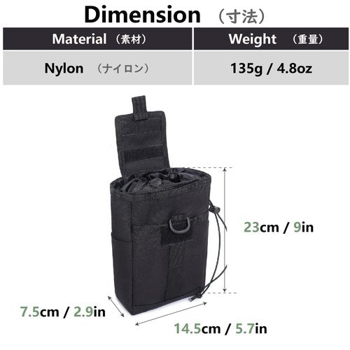 JEELAD Pouch Organizer Large Recycling Bag Molle Dump Pouch Tactical Tool Bag for Outdoor Hiking Camping (B - Green)