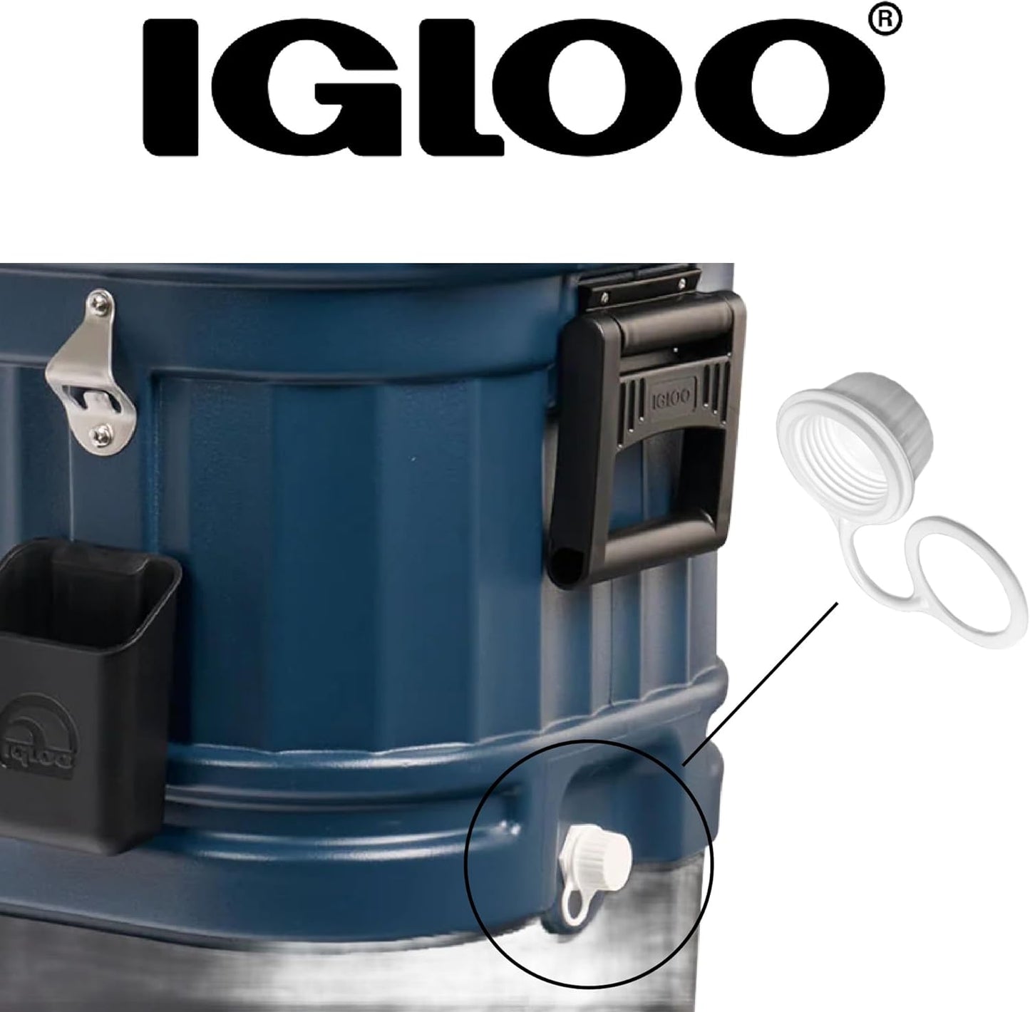 Igloo Tethered Drain Plug Caps, White, Small (20049)