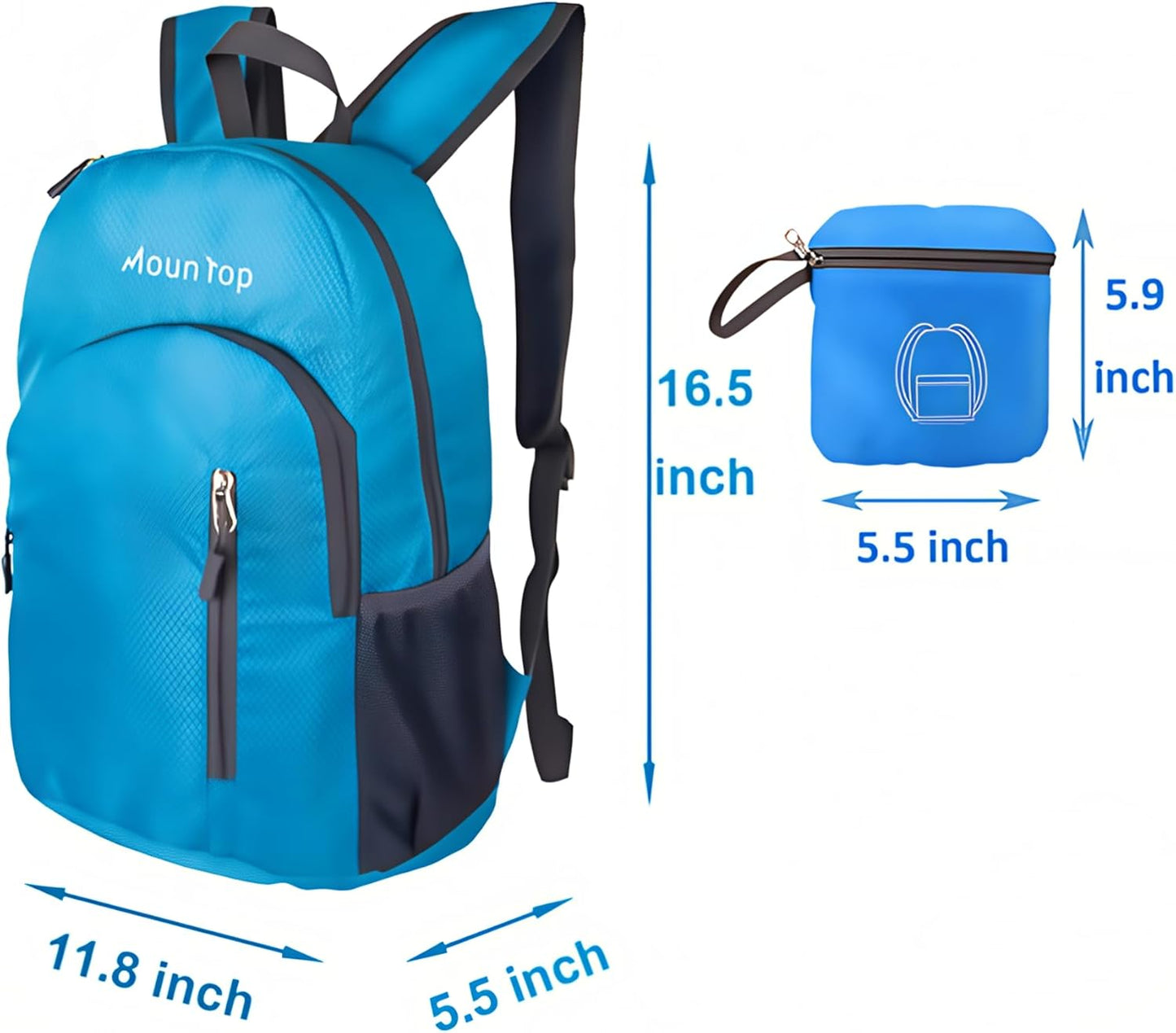 MounTop Outdoor Lightweight Foldable Water Resistant Backpack for Travel Hiking Riding