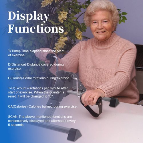 Icedeer Under Desk Bike Pedal Exerciser for Seniors, Mini Stationary Exercise Bike for Home, Rehabilitation Peddler Machine