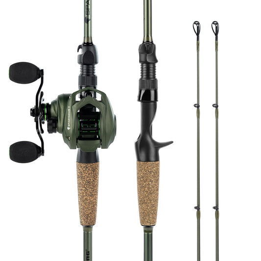 KastKing Spartacus II Baitcasting Fishing Reel Combo,6'8" MH,Left Handed Reel