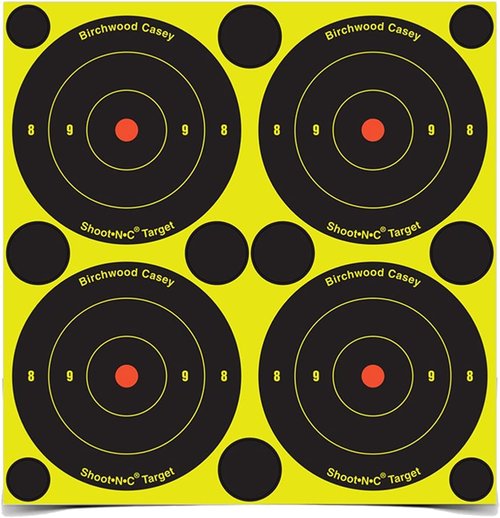 Birchwood Casey 12" Eze-Scorer Sight-in Practice Shoot-Up Brilliant White Paper Targets for Indoor and Outdoor Use