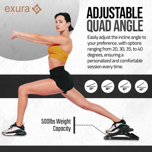 Slant Board Calf Stretcher Exura - Adjustable Slant Board, Knees Over Toes, Incline Board, Achilles Stretcher, Ankle Stretcher, Squat Wedge, Stretch Board, Physical Therapy, Calf Pro Board