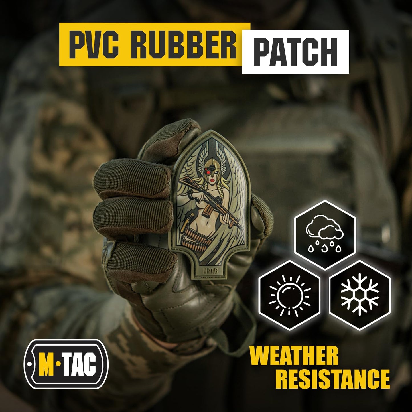 M-Tac Morale Patch Valkyrie - PVC Tactical Military Patch with Hook Fastener Backing - Patches for Vest, Backpacks, Hats (Olive)