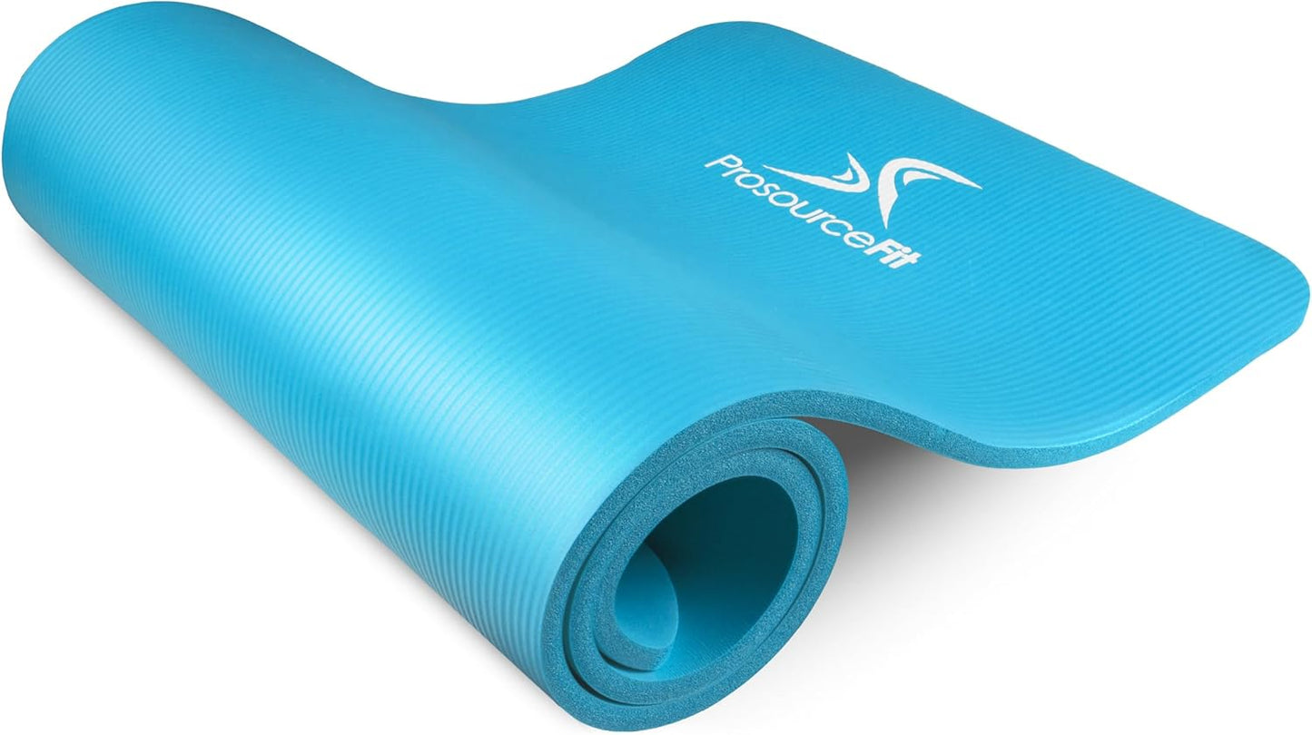 ProsourceFit Extra Thick Yoga and Pilates Mat ½” (13mm), 71-inch Long High Density Exercise Mat with Comfort Foam and Carrying Strap