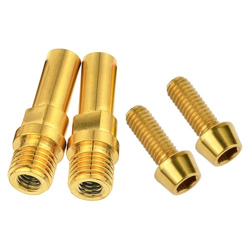 Wanyifa Titanium Ti Bolts Bicycle Post V Brake Bosses M10x1.25mm & M6x16mm Screws (Gold)