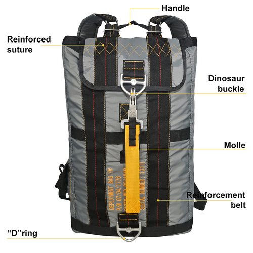 Miramrax Tactical Military Backpack Parachute Bag Flight Backpacks Day Pack Nylon Rucksacks for Men and Women for Travel Outdoor Hiking Camping Trekking Climbing College Grey