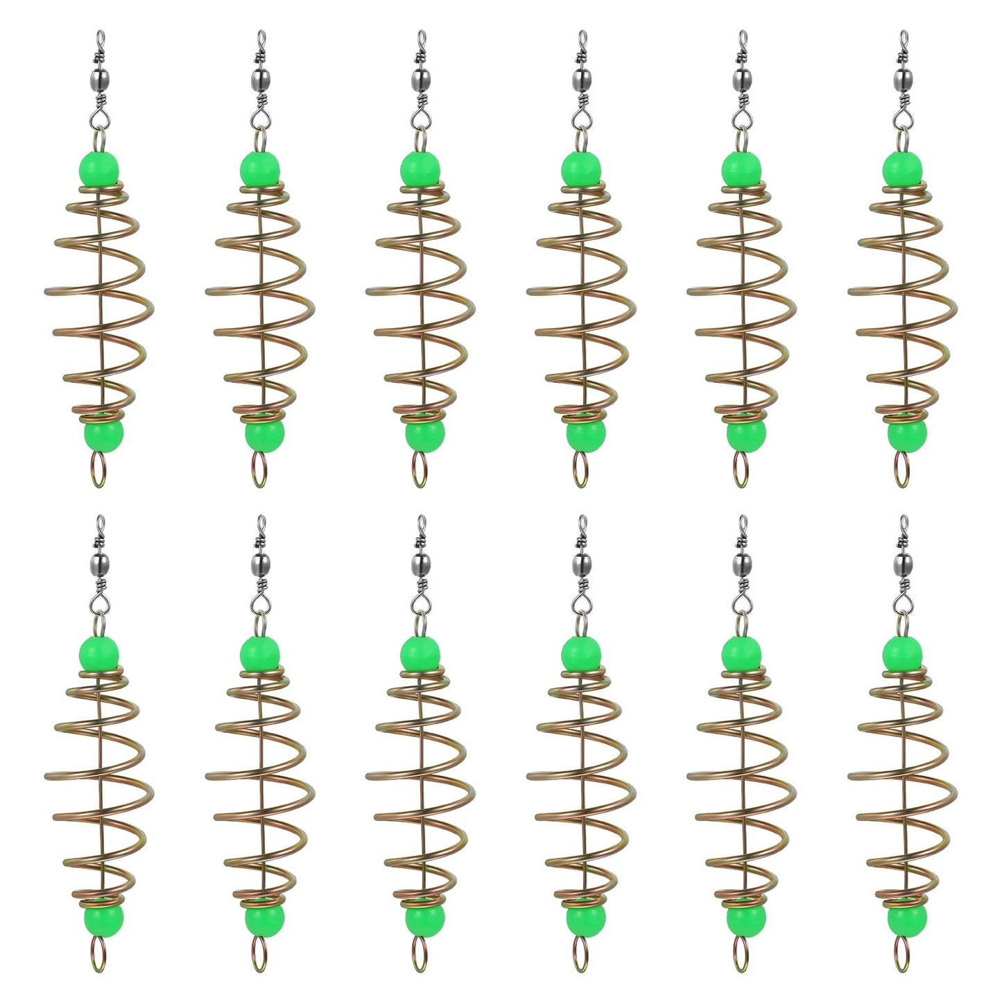 BESPORTBLE Carp Fishing Equipment, 12Pcs Luminous Carp Fishing Feeder Carp Fishing Bait Cage Feeder Basket Holder Coarse Lure Feeder Carp Lure Fish Accessories