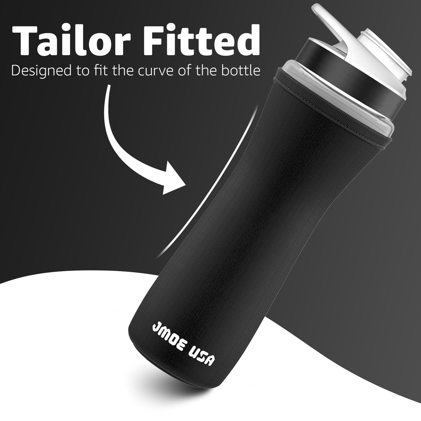 Jmoe USA 42oz Sleeve for Cirkul Water Bottle | Fits Plastic and Stainless Steel Bottles | Neoprene Sweat Absorbing Material | Fitted Design | 2-Pack | Insulated Cover (Black)