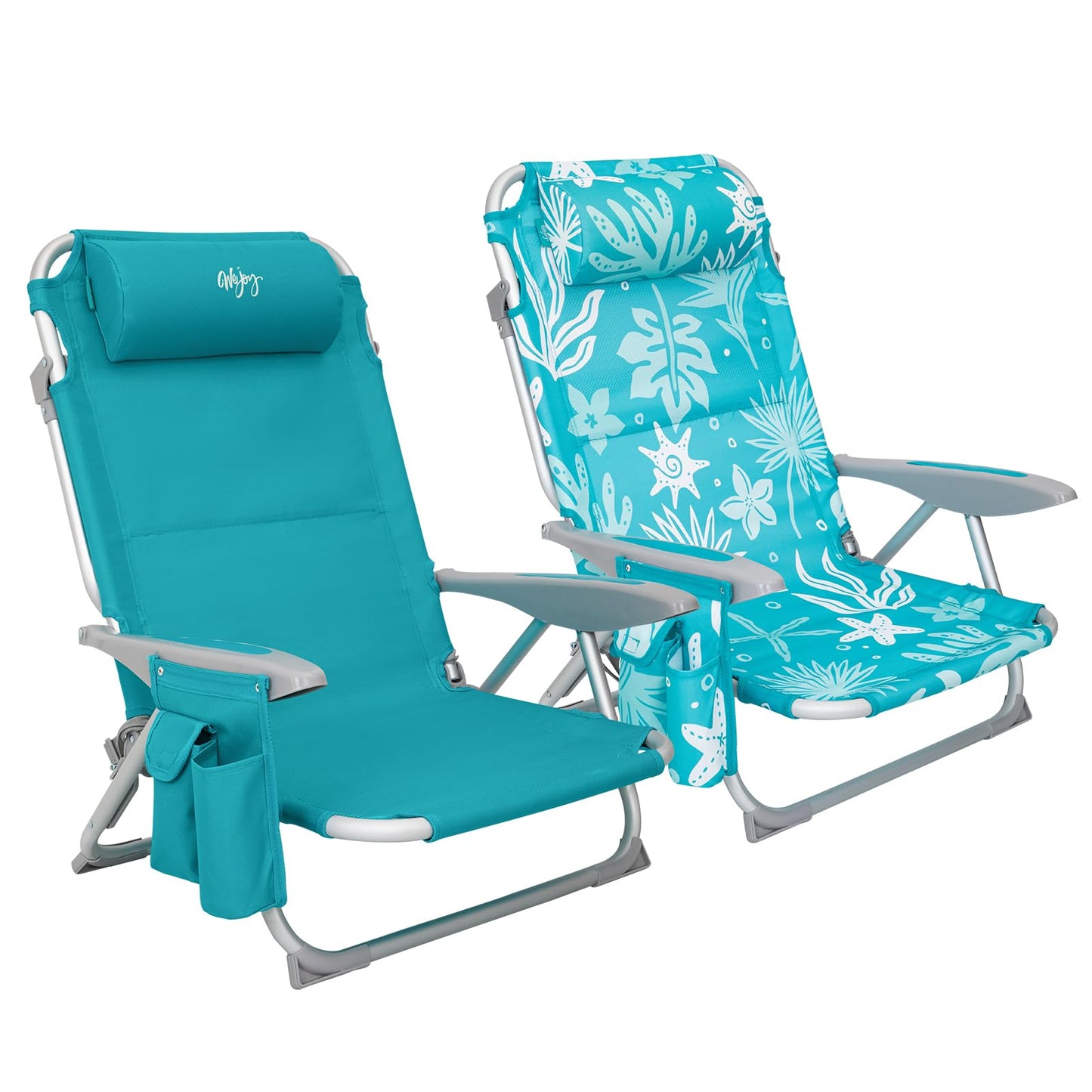 #WEJOY 2 Pack Folding 4-Position Beach Chair for Adults