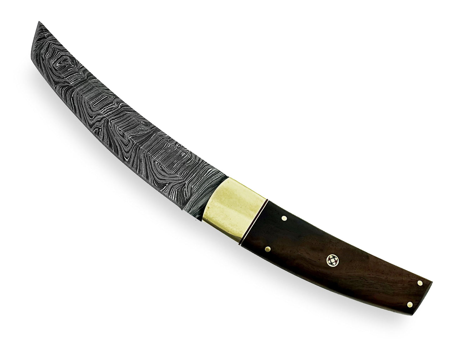 Handmade Damascus Steel Tanto, Skinner, Hunting, Fixed Blade, and Camping Knife with Leather Sheath – Durable Outdoor Knife Collection (OB-1092) (Brown)