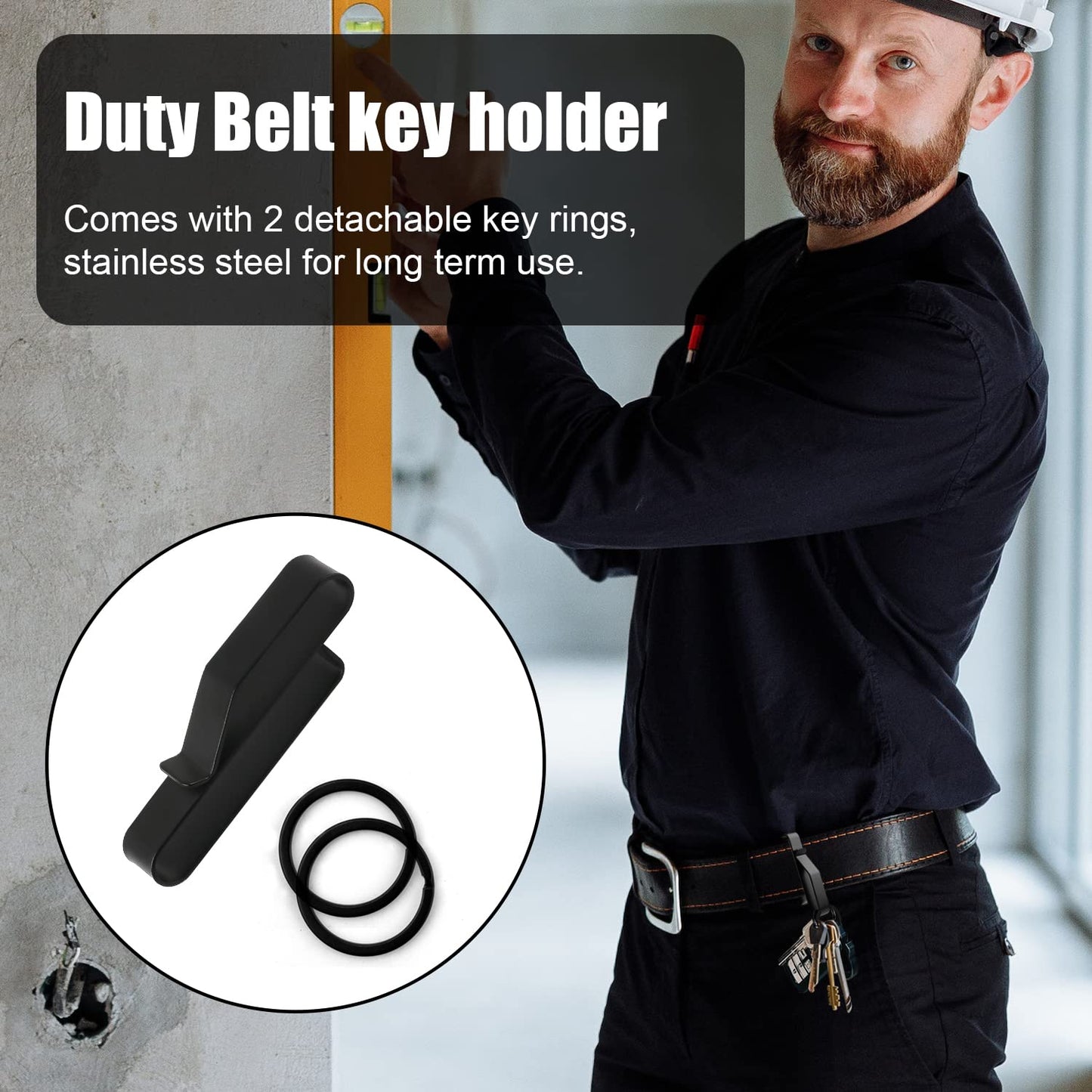 Belt Key Holder Clip, Fits 1.5-2.25inch/3.8cm-5.7cm Standard or Extra Thick Duty Belts Quick Release Tactical Belt Key Holder Clip Designed for Police Prison Guards law enforcement fire agencie