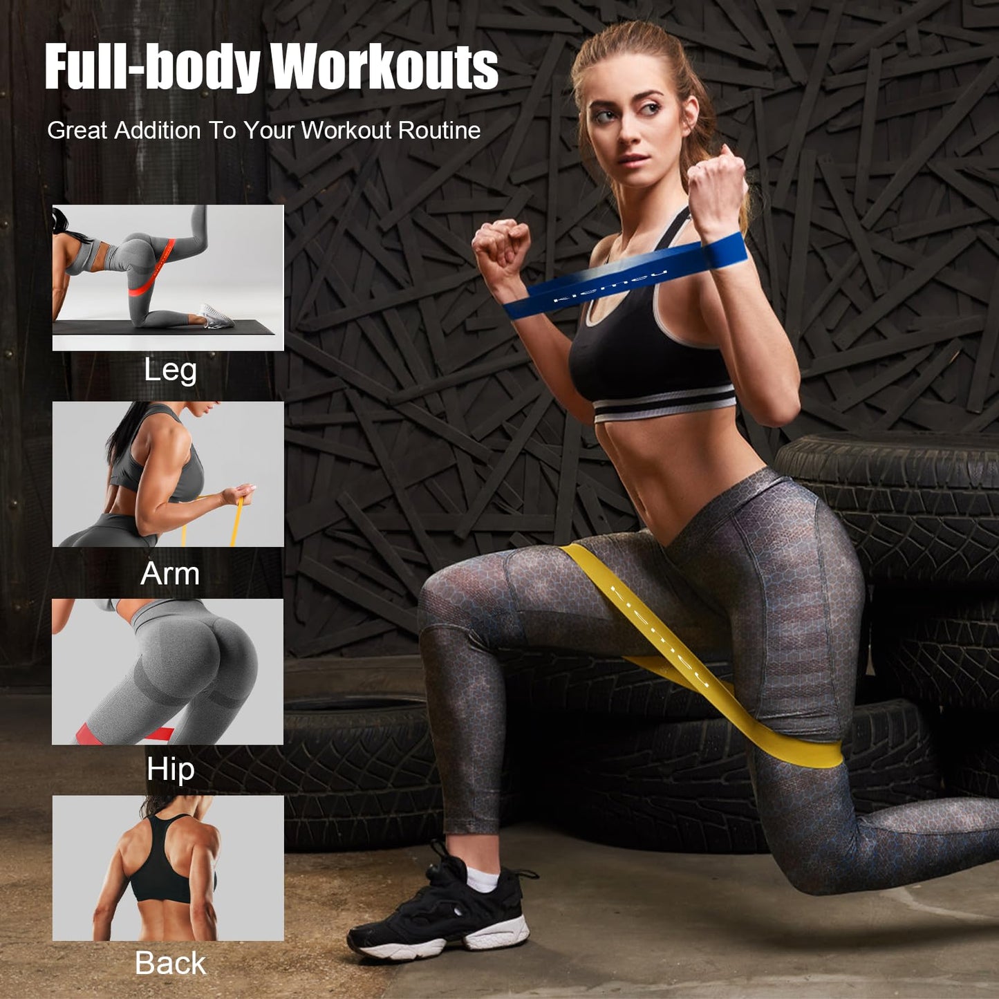 Kiemeu Mini Loop Resistance Bands for Working Out Legs, Elastic Stretch Bands for Exercise Loop Bands, Rubber Exercise Bands for Physical Therapy and Rehab, 6 cm Upgraded Version