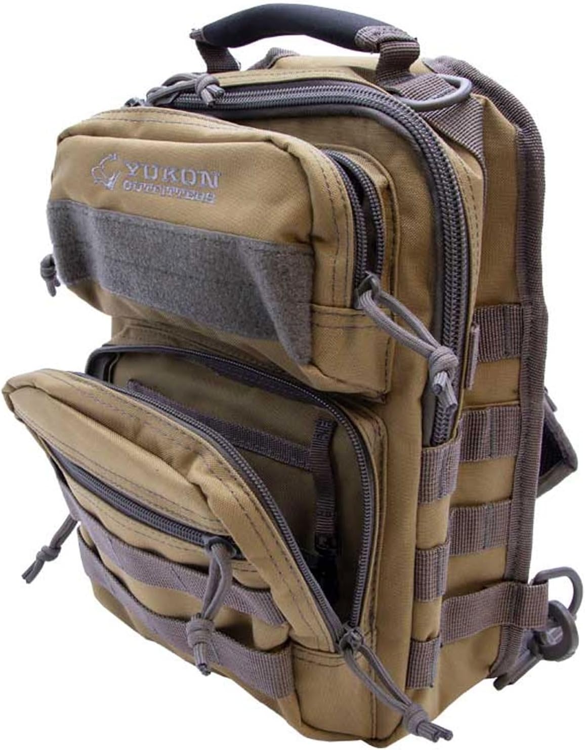 Yukon Outfitters Scout Sling Pack - EDC Hiking Outdoor Urban Ergonomic Spacious Tactical One-Shoulder Backpack with Ambidextrous Carry Sling, Black