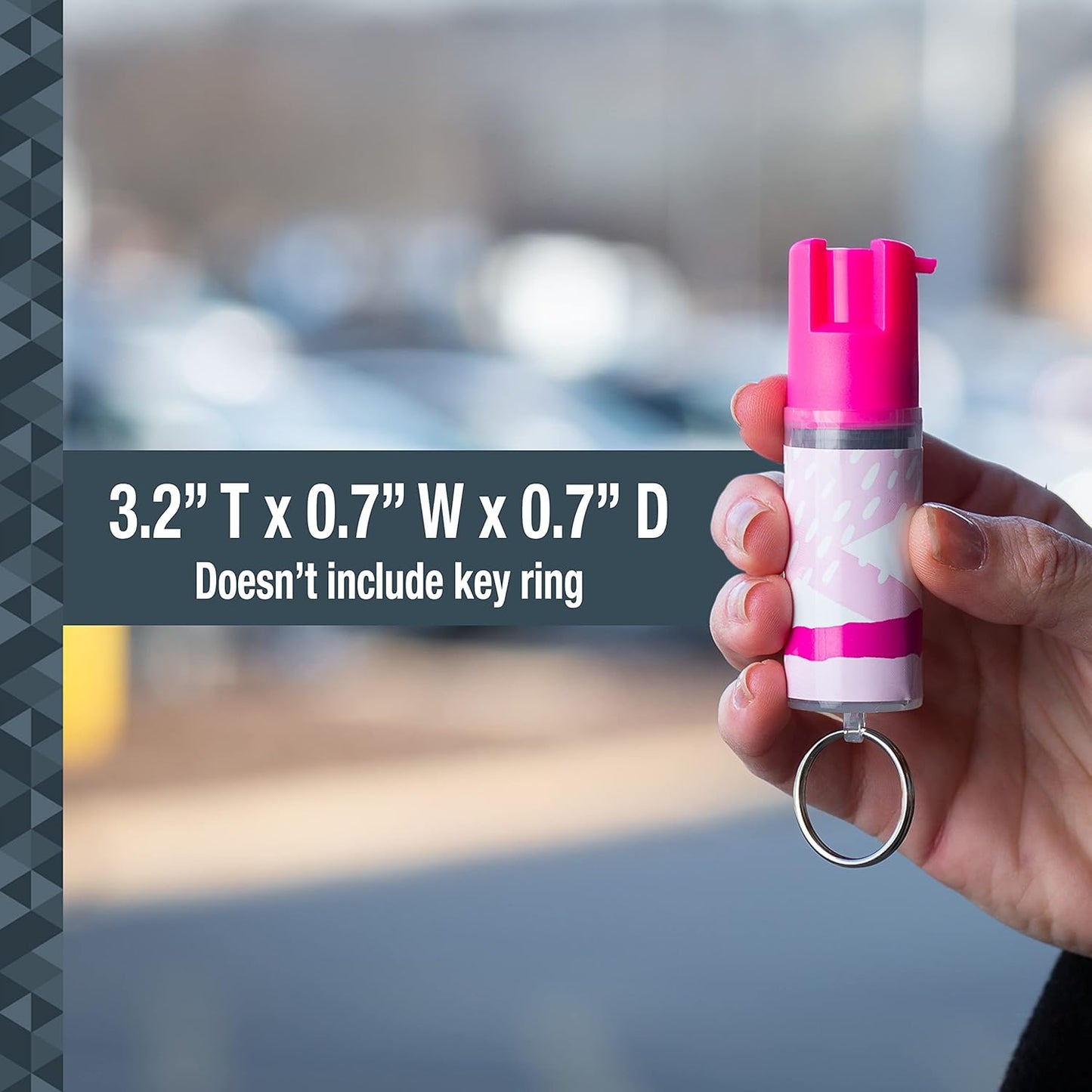 SABRE Pepper Spray With Key Ring, 25 Bursts, 10-Foot (3-Meters) Range, UV Marking Dye, Twist Lock Safety, Supports The National Breast Cancer Foundation (NBCF)