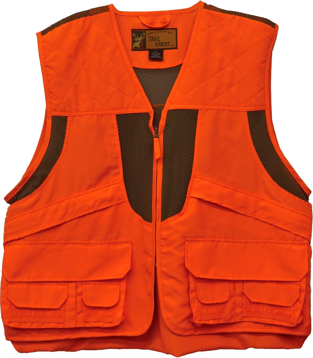 TrailCrest Kid's Orange Safety Deluxe Front Loader Vest High Visibility- Deer Hunting Construction Engineers