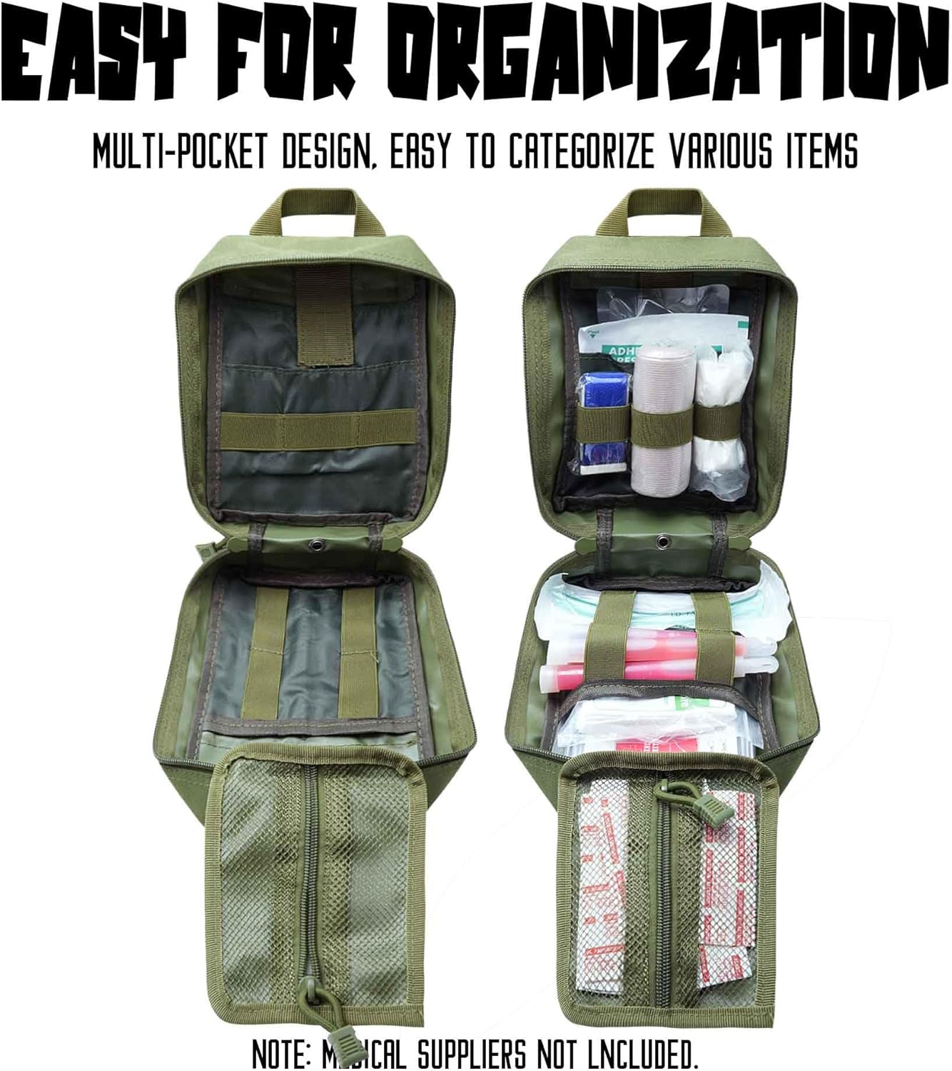 1000D Molle Ifak Pouch Rip Away, Tactical Tear Away Medical Pouch Empty, Military First Aid Pouch Bag Only for Camping Hiking Travel
