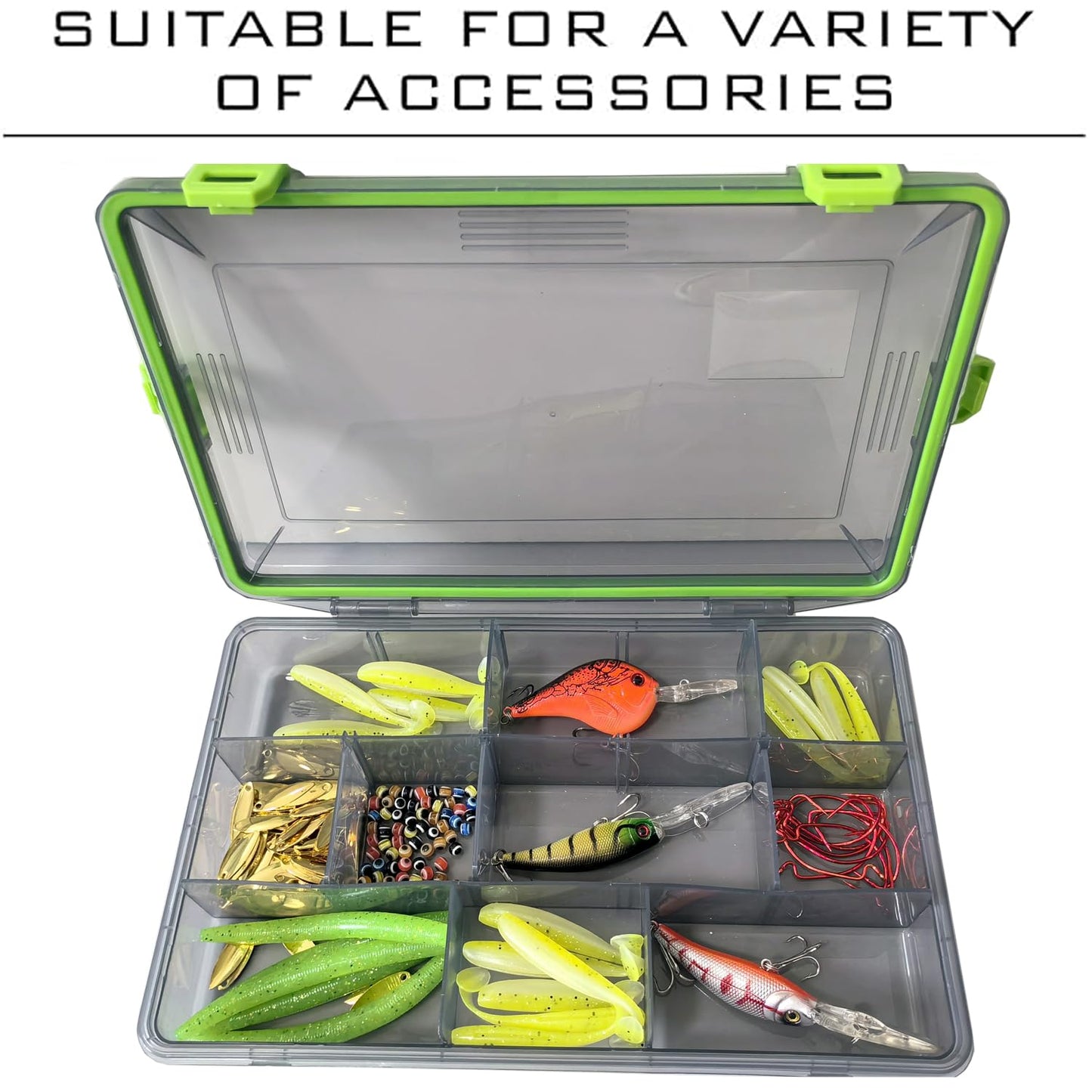 Kulport Tackle Boxes Plastic Storage Organizer Box with Removable Dividers,3600 Tackle Tray and 3700 Tackle Trays,Lure Box and Terminal Tackle Storage,4 Packs Tackle Trays-grey