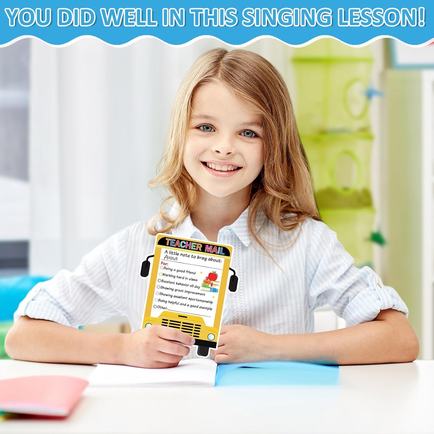 50Pcs Teacher Mail Notes to Parents, Smiley Face Happy Mail Postcards Classroom Good Behavior Incentive Motivational Cards to Send Home for Preschool Kindergarten Elementary School Teacher Supplies