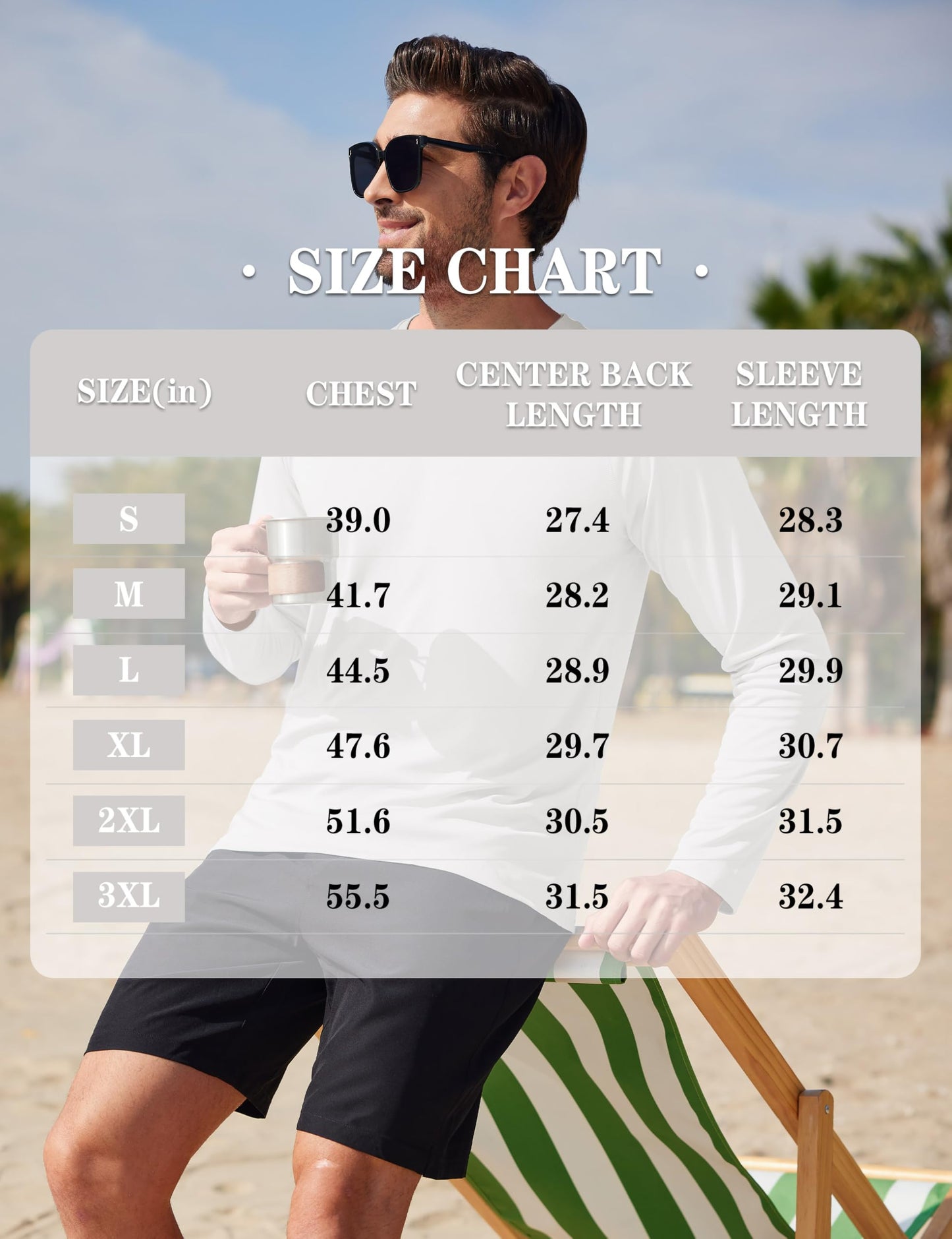 KEFITEVD Mens Sun Shirts UV Protection Long Sleeve Quick Dry Swim Shirts SPF UPF 50+ Rash Guard Running Fishing T-Shirts White