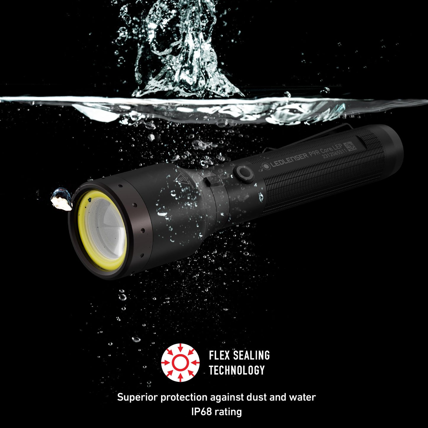 Ledlenser, P9R Core LEP Rechargeable Flashlight, High Power LEP, Ideal for Search and Rescue Teams, Maritime, Hunters and Anglers