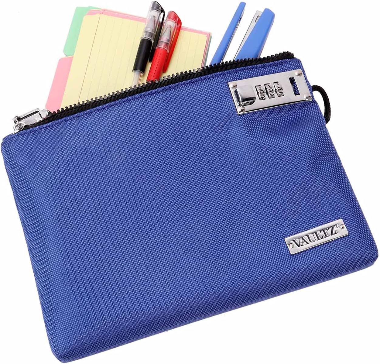 Vaultz Money Bag with Lock - 5 x 7 Inch, Men & Women's Locking Accessories Pouch for Cash, Bank Deposits, Wallet, Medicine, Phone and Credit Cards - BERRY