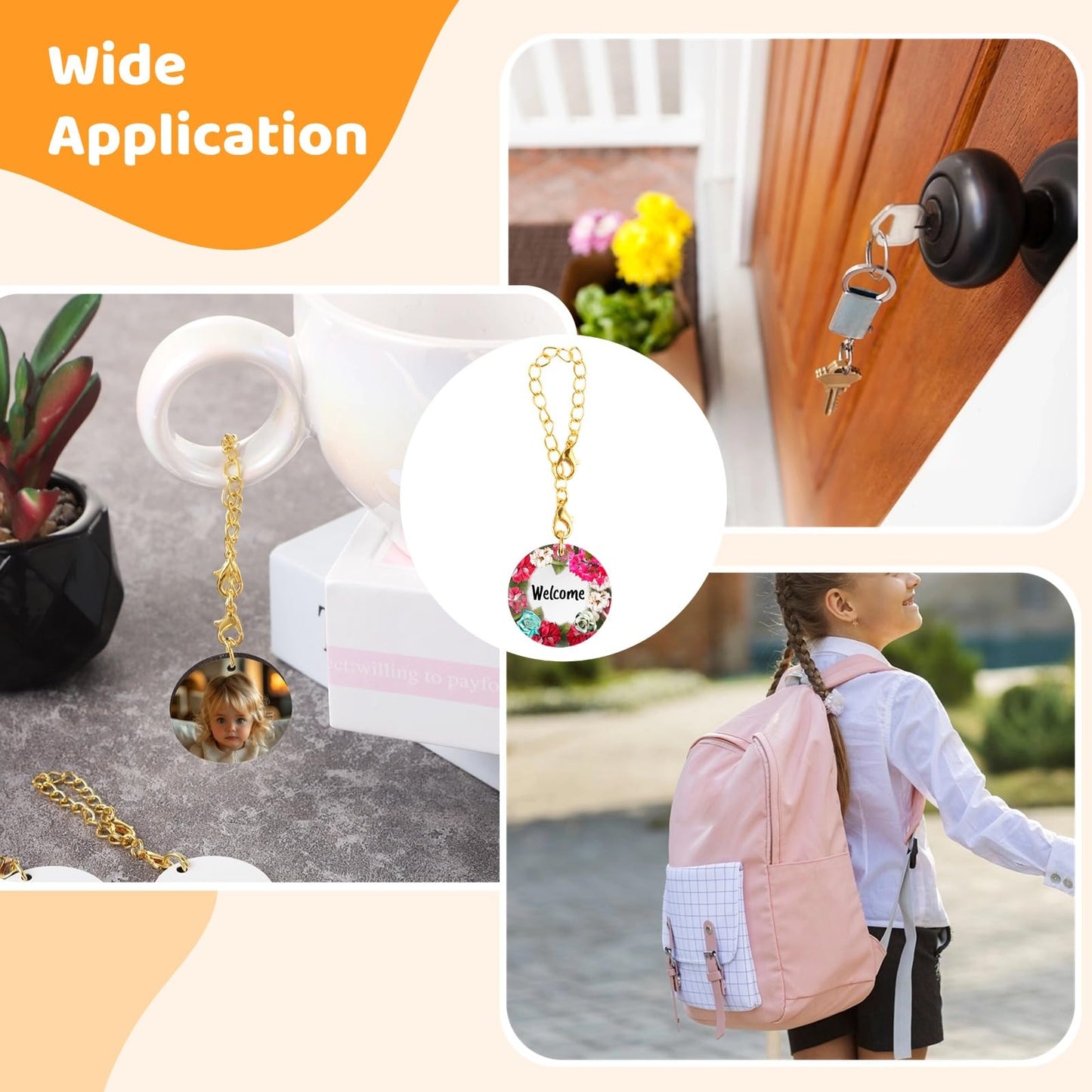 12 PCS Blank Cup Charms for Tumbler, Gold Sublimation Charm Accessories, Initial Name ID Charm Tumbler Handle Charm for DIY Craft