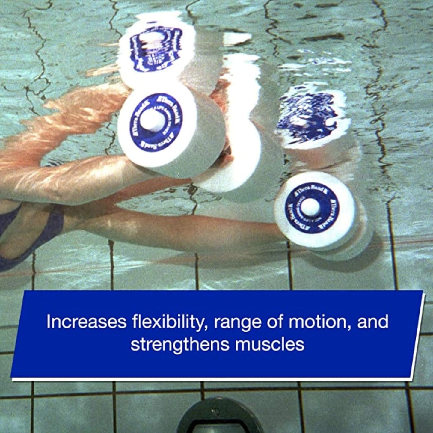 Thera-Band Aquatic Exercise Dumbells/Hand Bars - One Pair - Medium - Disc Size 12" x 2.5"