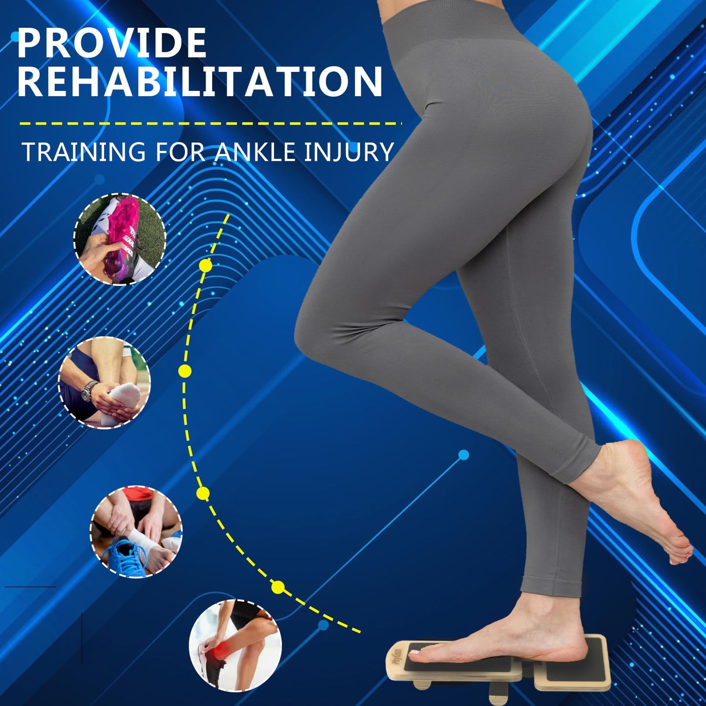 Ankle Foot Strengthener Exerciser Balance Board for Sprained Ankle,Foot Balance Stability Training,Plantar Fasciitis with Instruction & Video