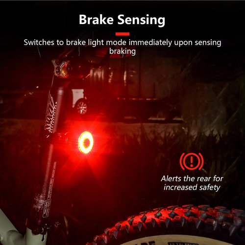 BOLANY Bike Light - Smart Brake Sensing Round Seatpost Taillight | 100 Lumens, 7 Modes, Waterproof, Long Battery Life | Cycling Safety Rear Lights for Night Ride