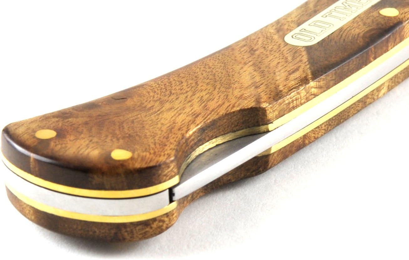 Schrade Old Timer 6OTW Golden Bear 8.7in S.S. Traditional Lockback Folding Knife with 3.9in Clip Point Blade and Wood Handle for Outdoor, Hunting, Camping and EDC