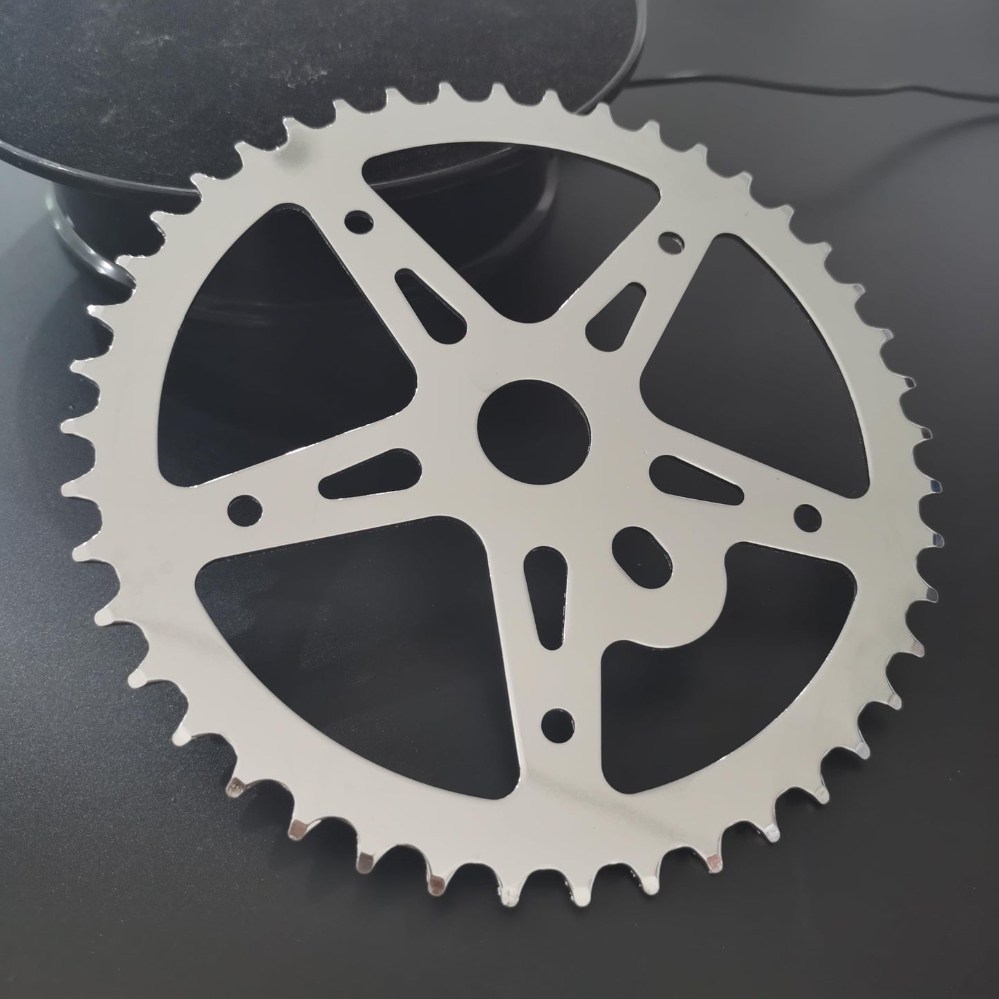 2'' Wide Pedal Crank Kit Part 40T/44T Sprocket Only - Bicycle Wide Crank Sprocket (Silver, 44T)