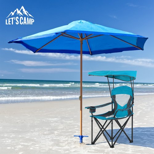LET'S CAMP Camp Chair with Shade Canopy Folding Camping Chair with Cup Holder and Carry Bag for Outdoor Camping Hiking Beach, Heavy Duty 350 LBS,2 Pack