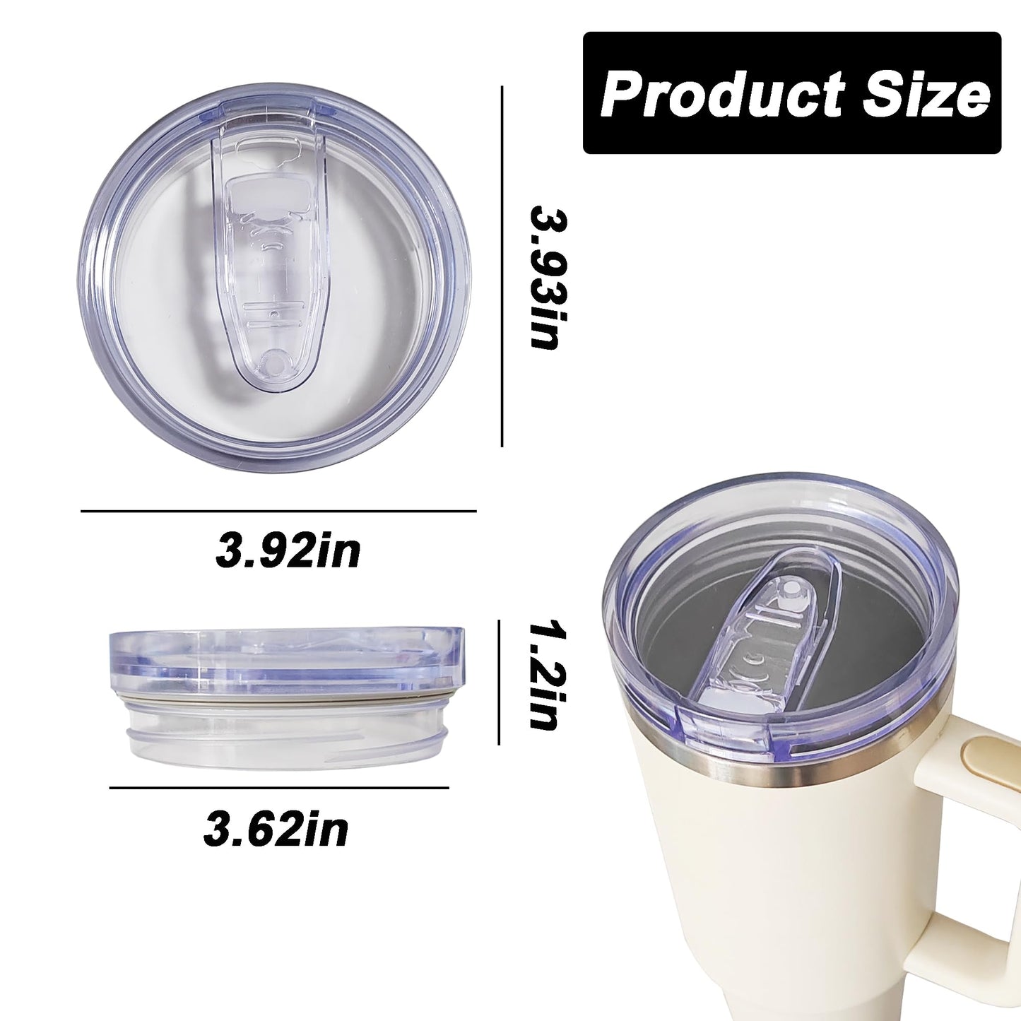 40 oz Tumbler Lid Replacement Compatible with Stanley Tumbler Replacement Lids Fit for Stanley Travel Tumbler 2Pcs