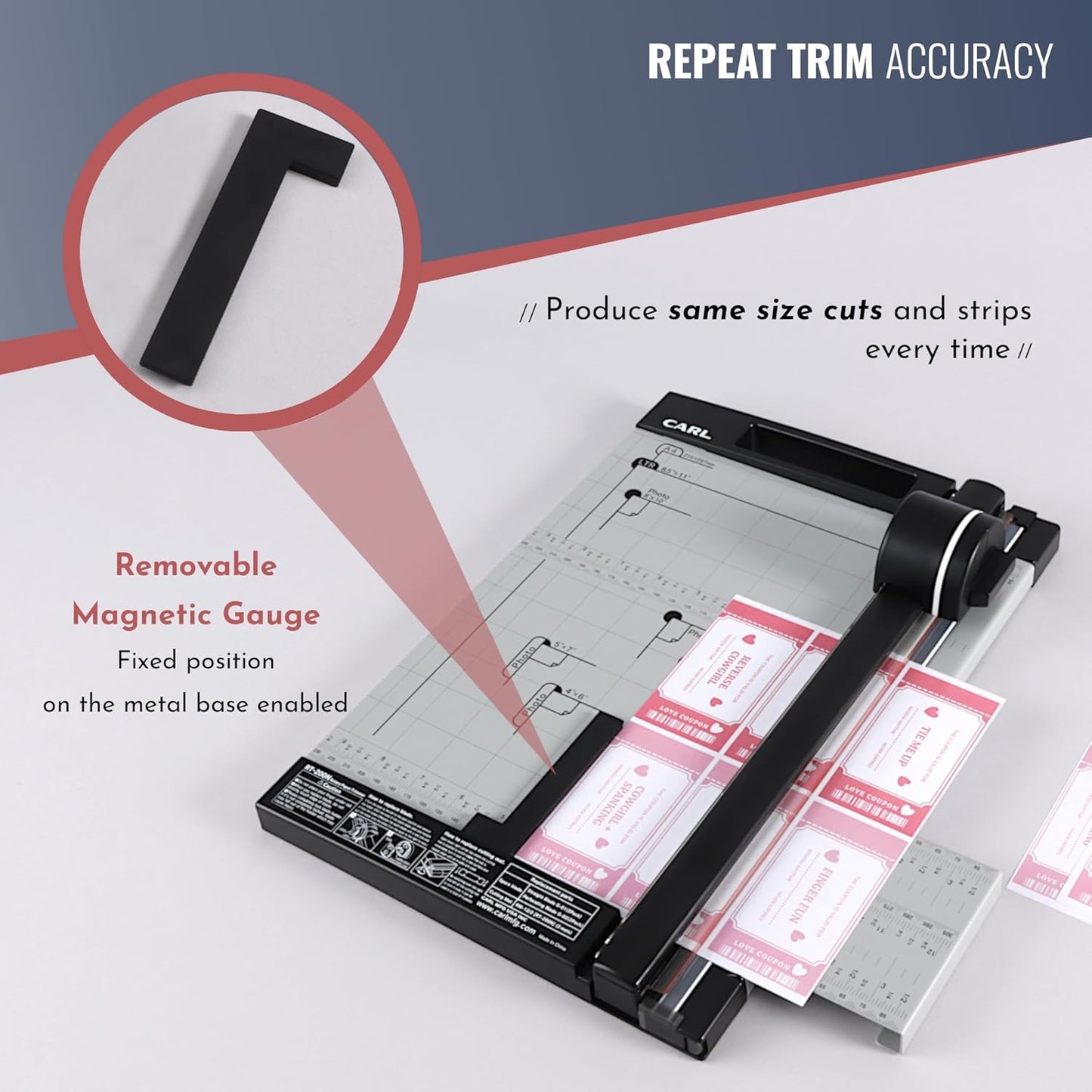 CARL, Professional Rotary Paper Trimmer 15-inch, 15 Sheet Cutting Capacity, Black and Silver