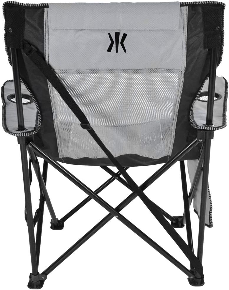 Kijaro Sling Folding Camping Chair - Enjoy The Outdoors in This Outdoor Chair with a Built-in Cup Holders and Side Organizer OR Side Cooler - Includes a Detachable Pillow